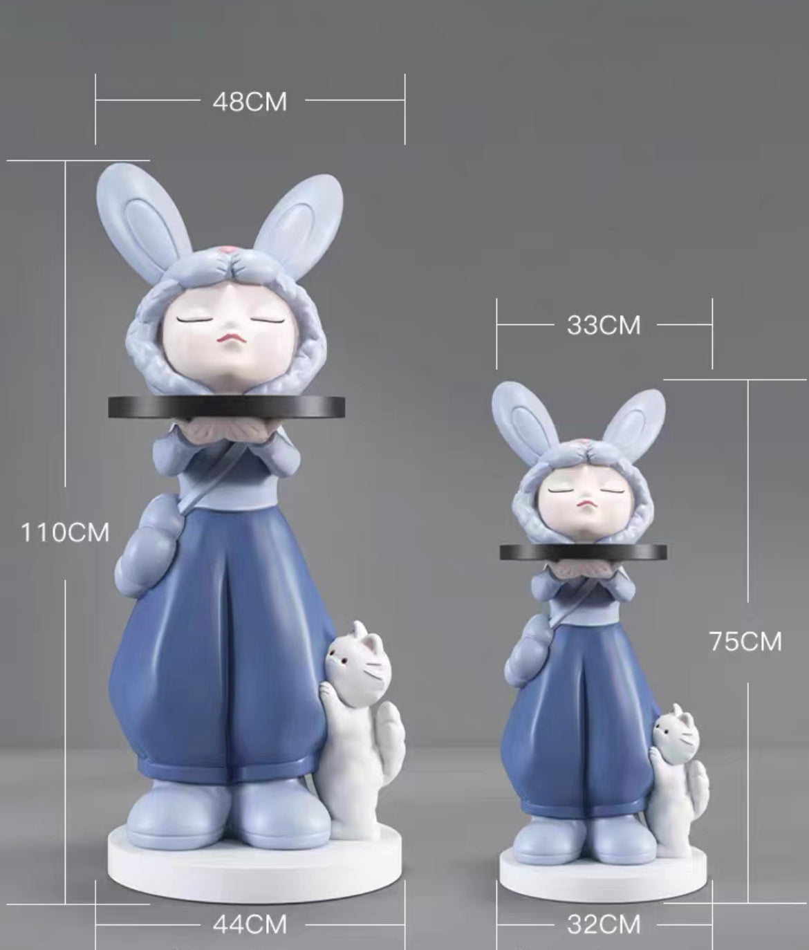 Rabbit girl side table build-in audio equipment Bluetooth connection fashion coffee table