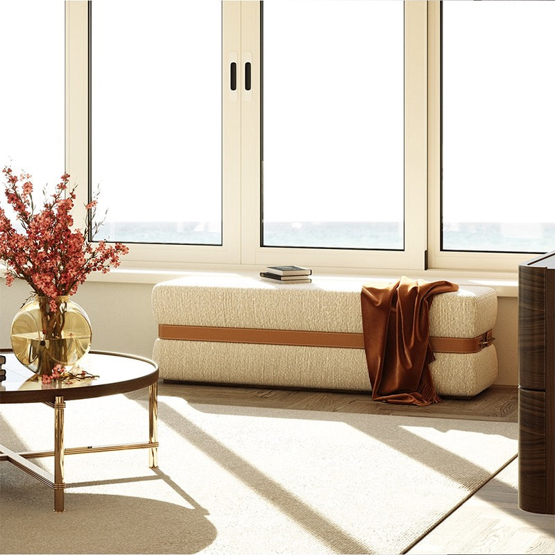 Leather Bed-end Stool Long Bench Shoes Bench Entryway Bench