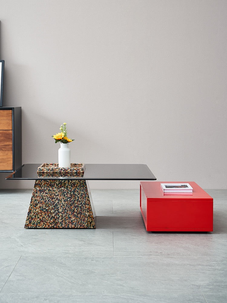 New Arrivals Glass coffee table set stylish design modern living room