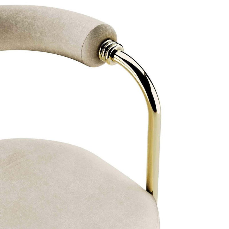 Geometric pattern velvet bar tool dining chair arm chair glossy stainless steel chair