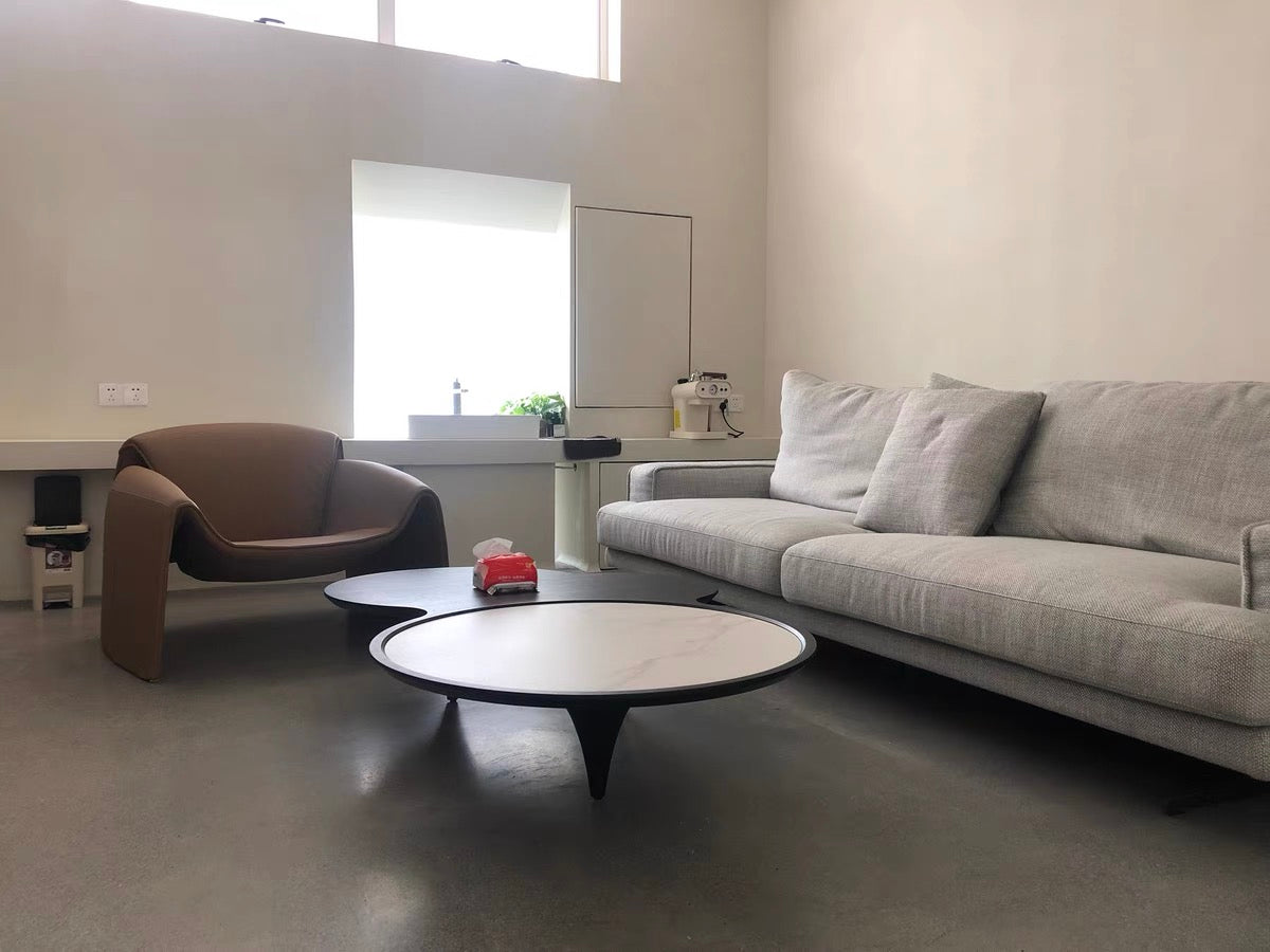 Cloudy shape marble wood coffee table
