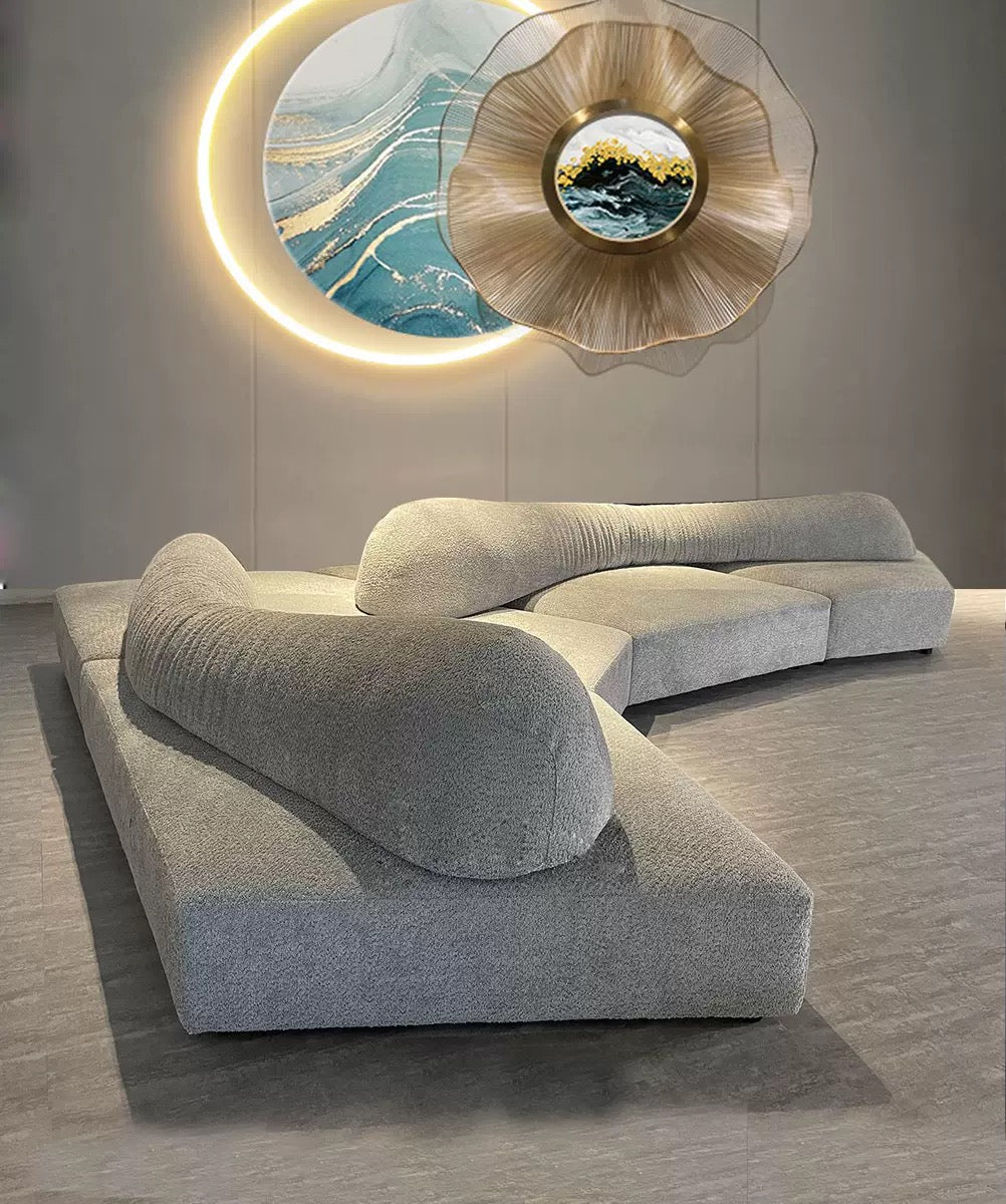 Rock Style Seat Living Room Modular Sofa by Italian Designer