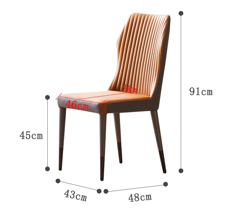 Simple dining chair classic design leather wood chair