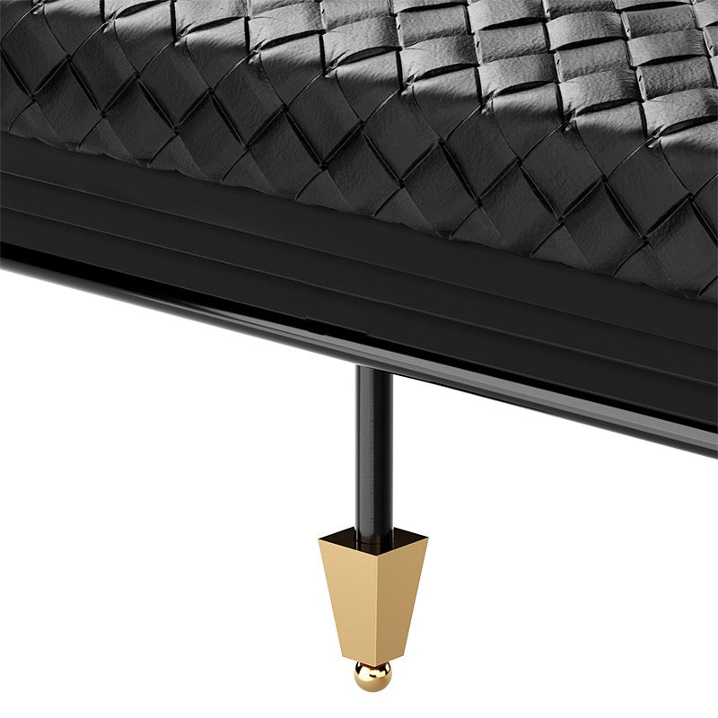 Woven Leather Stool Bench Bed-End Stool Bedroom Bench