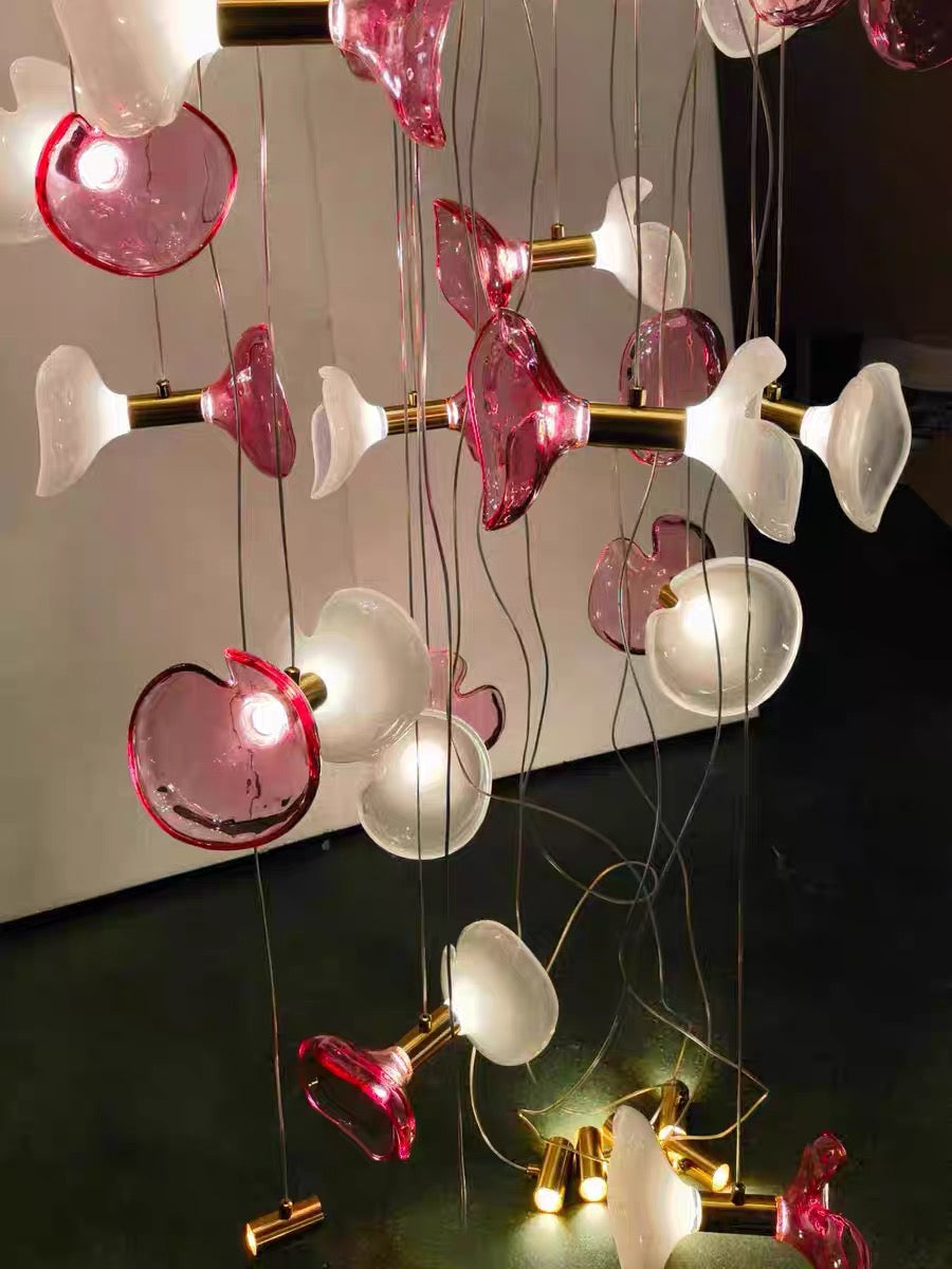 Creative Petal Chandelier Villa Chandelier Hotel Lobby Lighting Home Decor