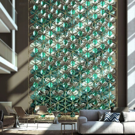 Customized Space Partition Stainless Steel Crystal Screen Home Decor