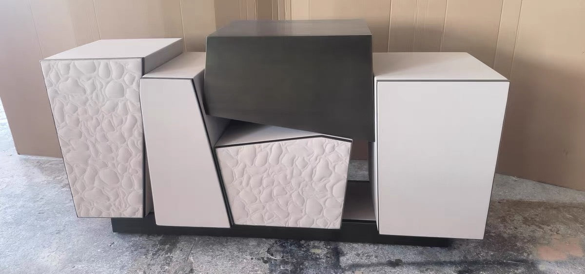 Luxurious Sideboard Mixed Wood and Metal Modern Furniture Stylish Cabinet