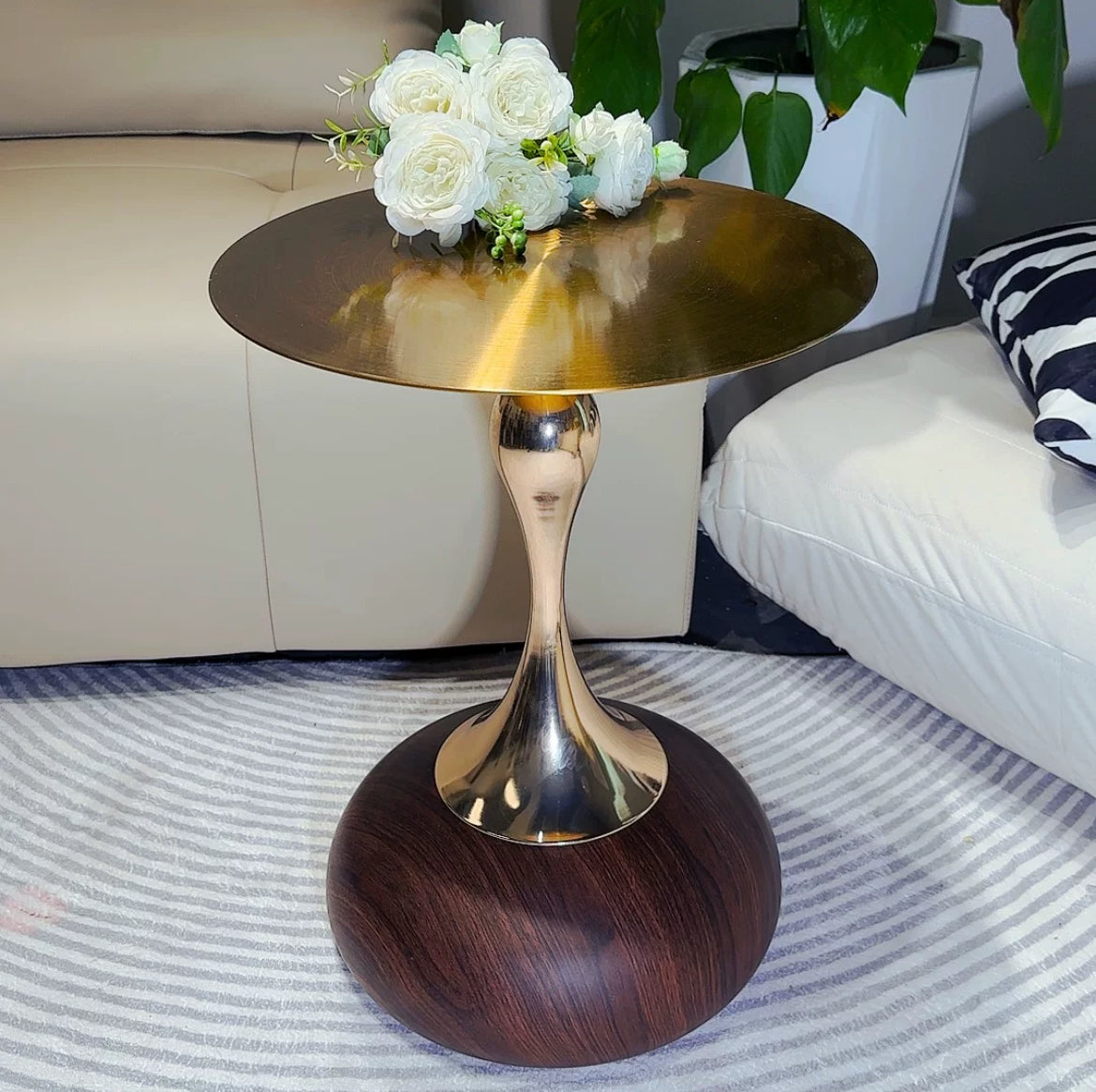 Italian Minimalist Walnut Side Table Elegant Nightstand Modern Home