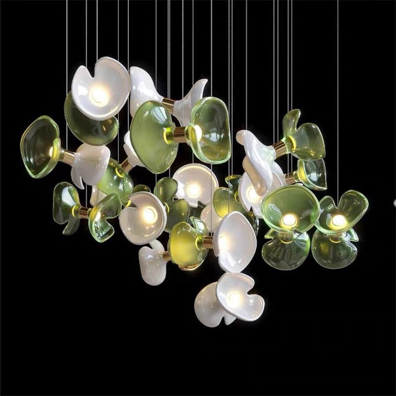 Creative Petal Chandelier Villa Chandelier Hotel Lobby Lighting Home Decor