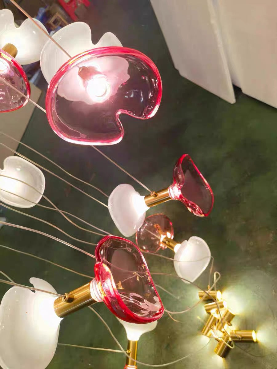 Creative Petal Chandelier Villa Chandelier Hotel Lobby Lighting Home Decor