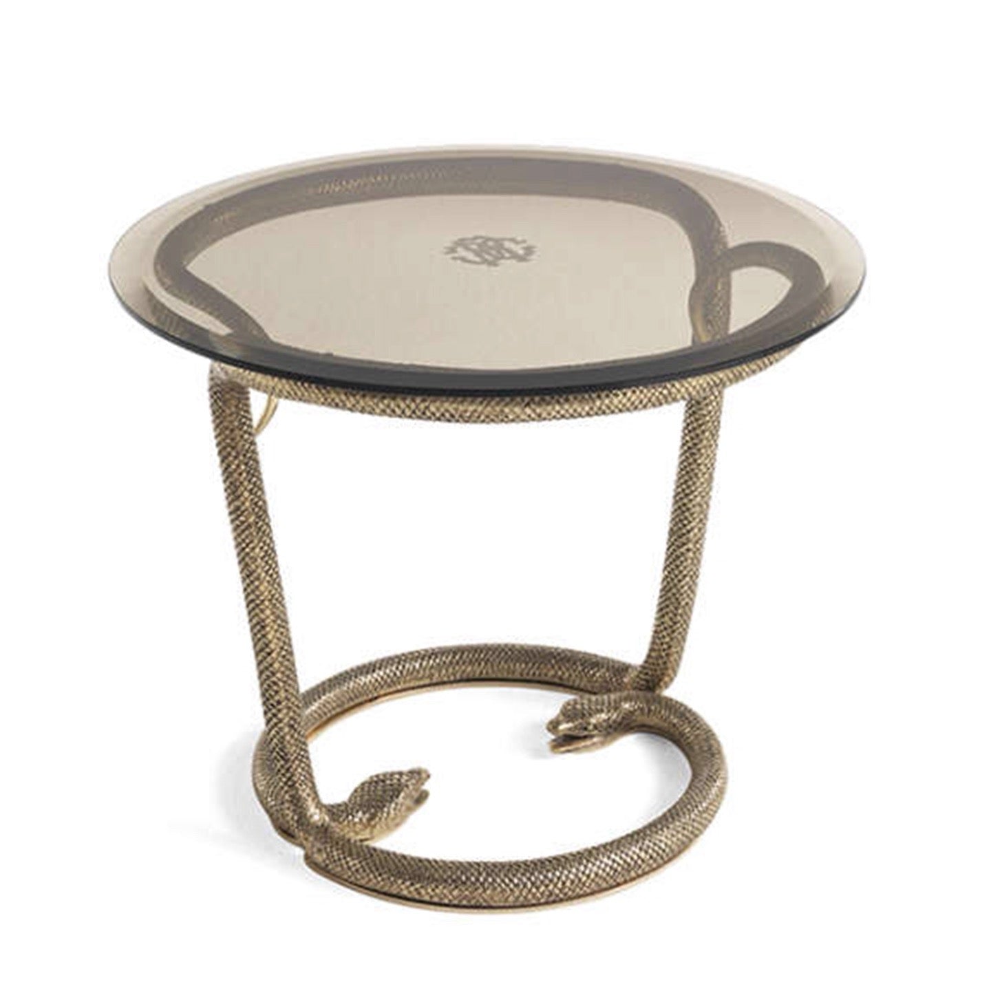 New Arrivals Snake Head Round Side Table Tempered Glass Coffee Table