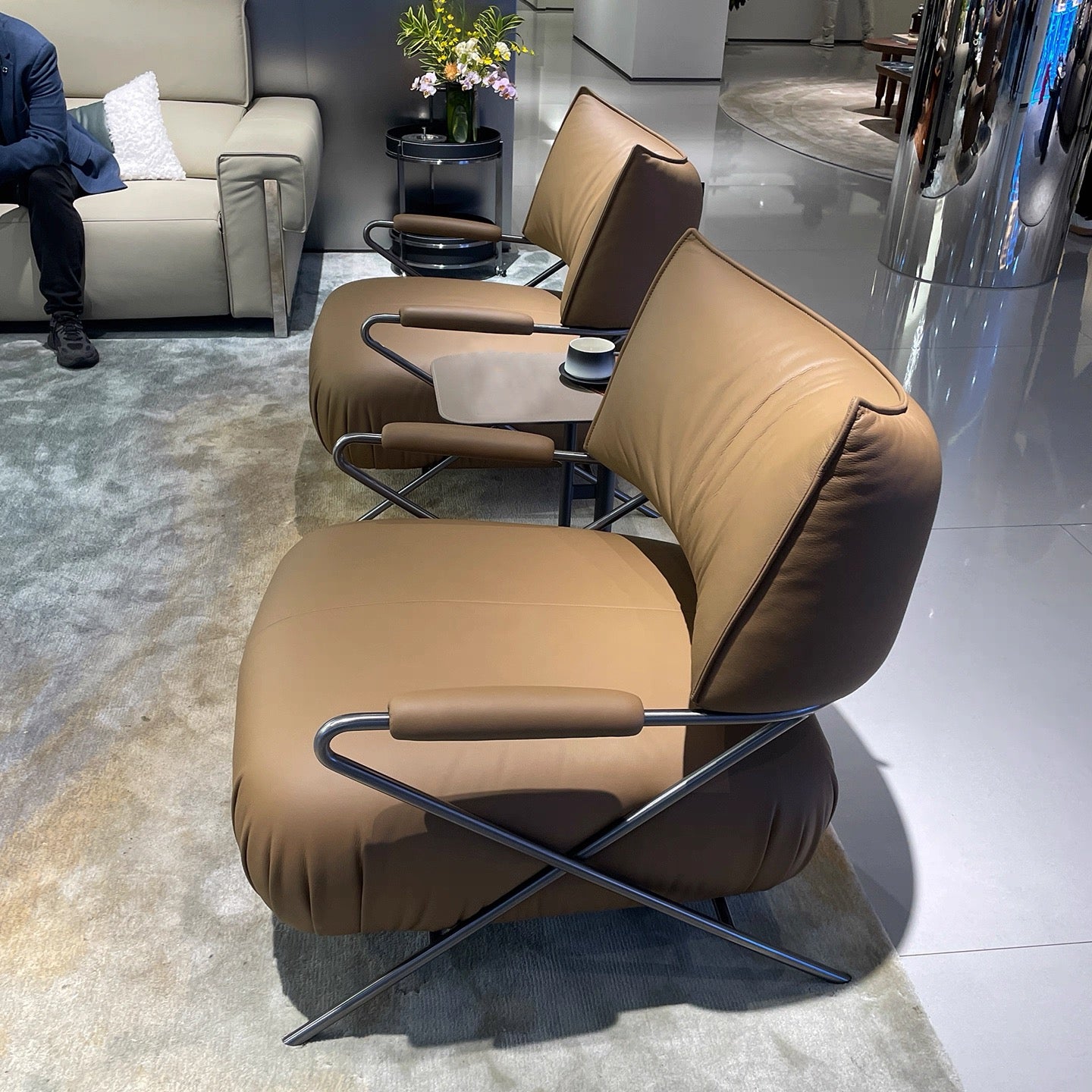 Genuine Leather Chair Leisure Chair Single Sofa Chair Armchair