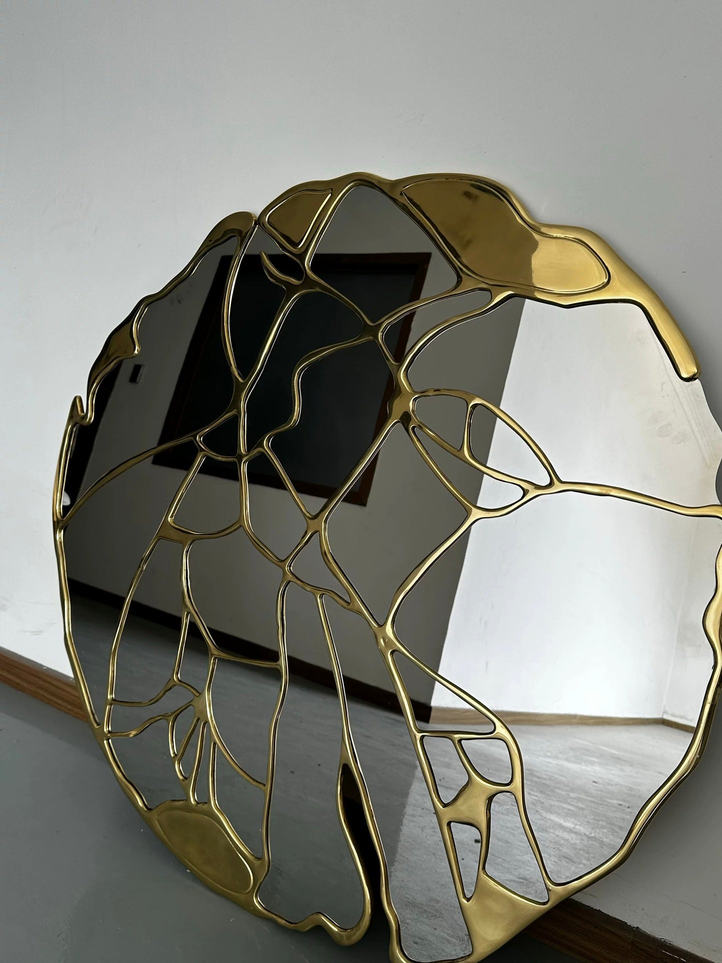 Irregular Mirror Artistic Brass Mirror Luxurious Mirror Home Decor