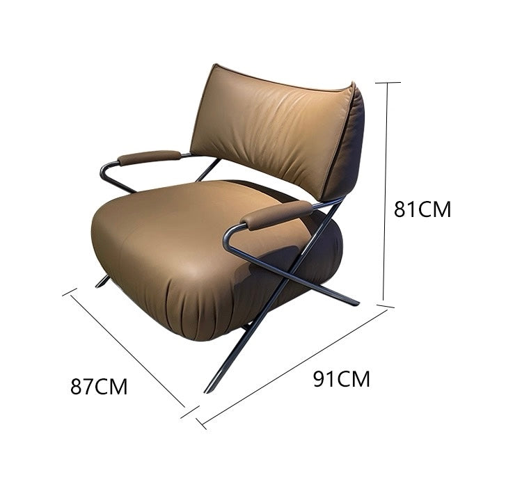 Genuine Leather Chair Leisure Chair Single Sofa Chair Armchair