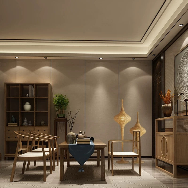 Japanese-style Floor Lamp Natural Rattan Craftsmanship Artistic Lighting Home Decor