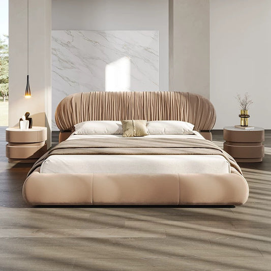 New Arrivals Nubuck Double Bed Modern Double Bed Wedding Bed