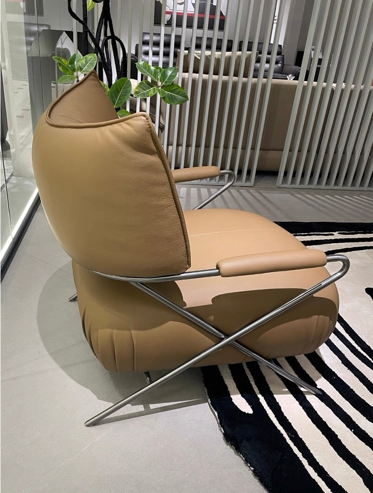 Genuine Leather Chair Leisure Chair Single Sofa Chair Armchair