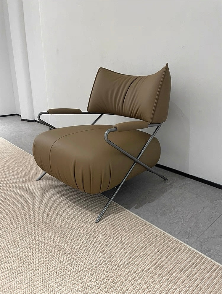 Genuine Leather Chair Leisure Chair Single Sofa Chair Armchair