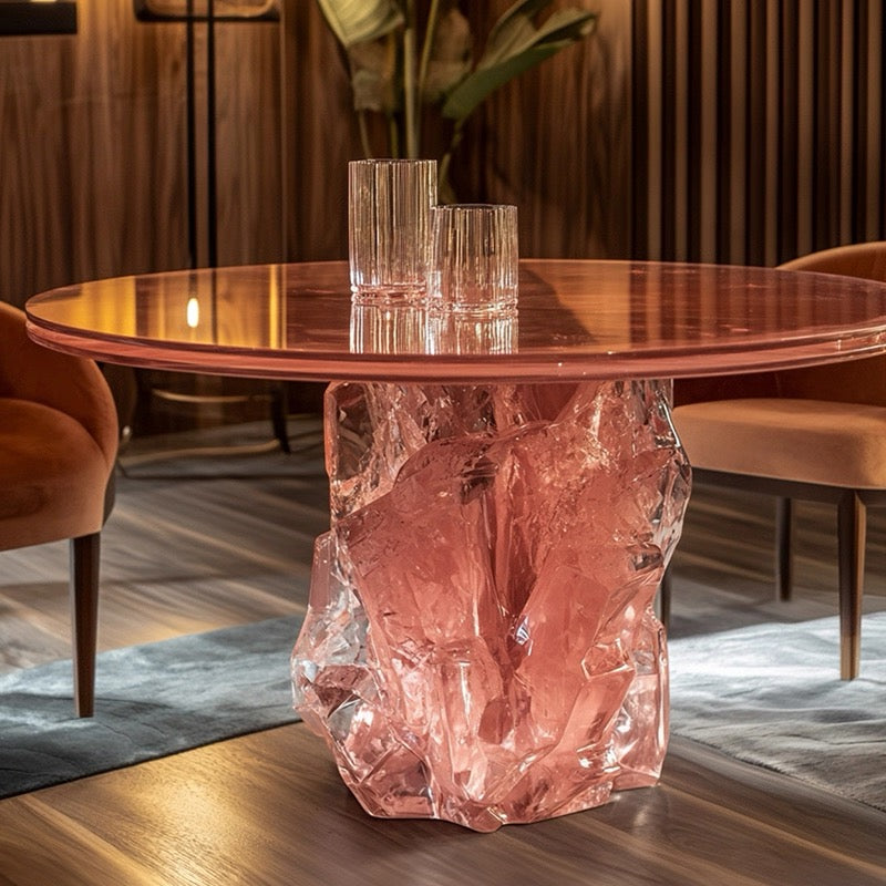 New Designs Luxurious Crystal Resin Dining Table Display Reception Desk