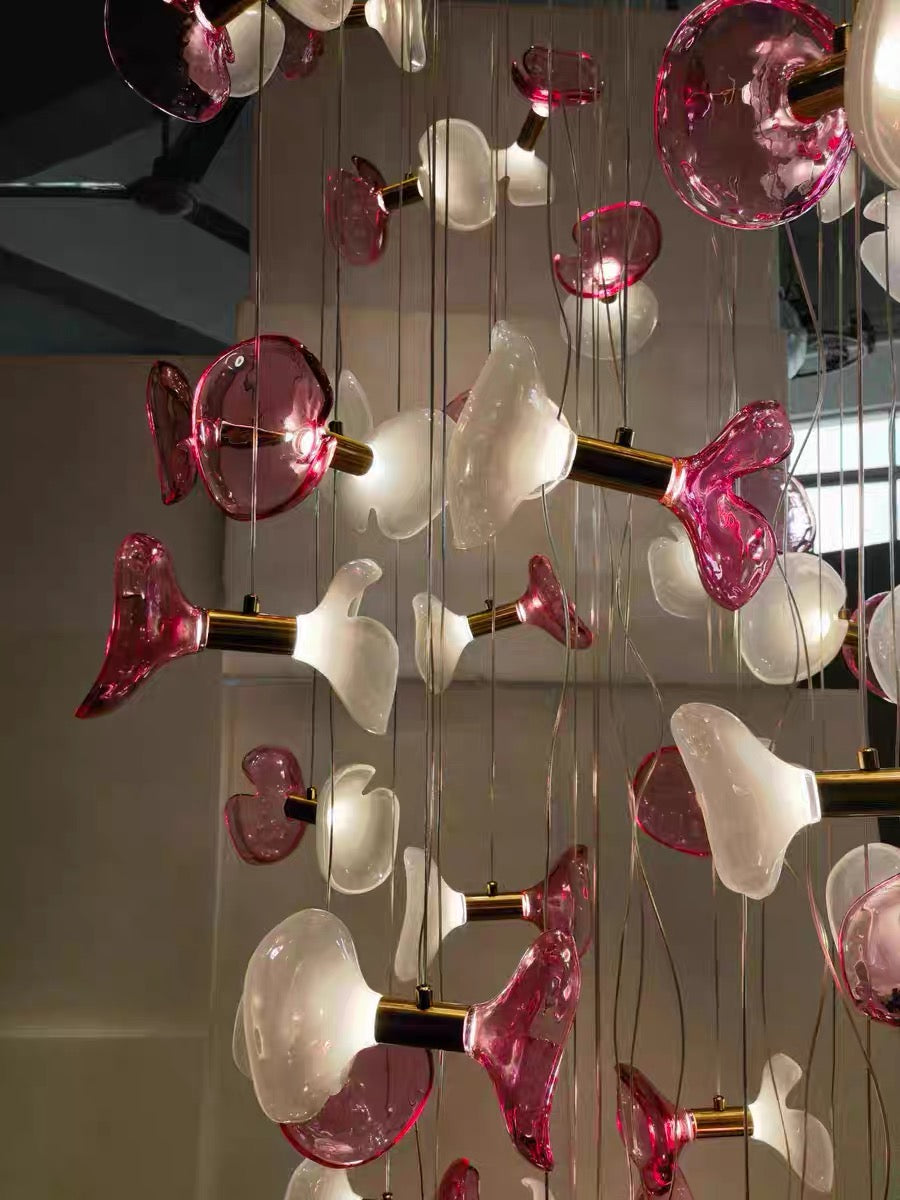 Creative Petal Chandelier Villa Chandelier Hotel Lobby Lighting Home Decor
