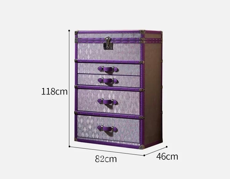 New Arrivals Luxurious Nightstand Bedroom Furniture Purple Cabinet