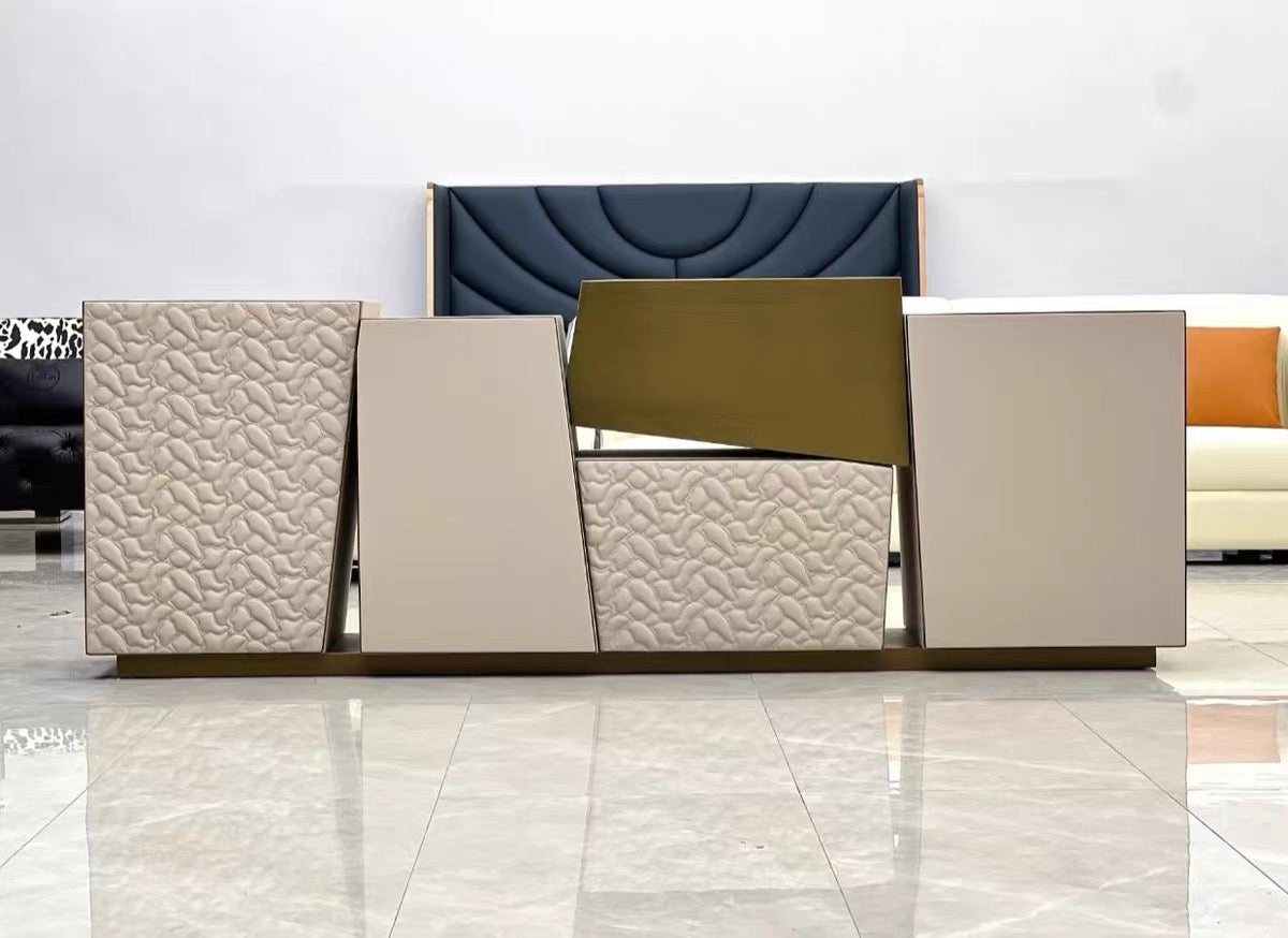 Luxurious Sideboard Mixed Wood and Metal Modern Furniture Stylish Cabinet