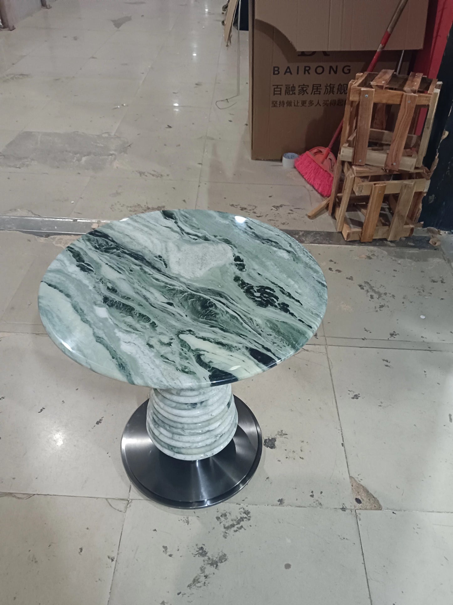 Natural Marble Coffee Table Stainless Steel Furniture Luxurious Home Decor