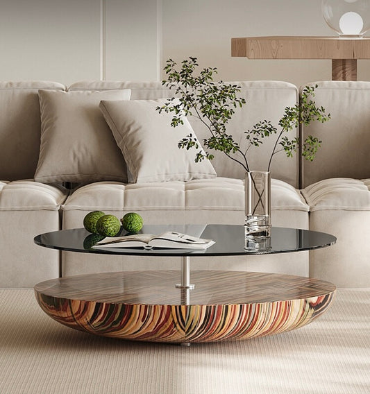 New Arrivals Rainbow Glass Art Coffee Table Floating Design