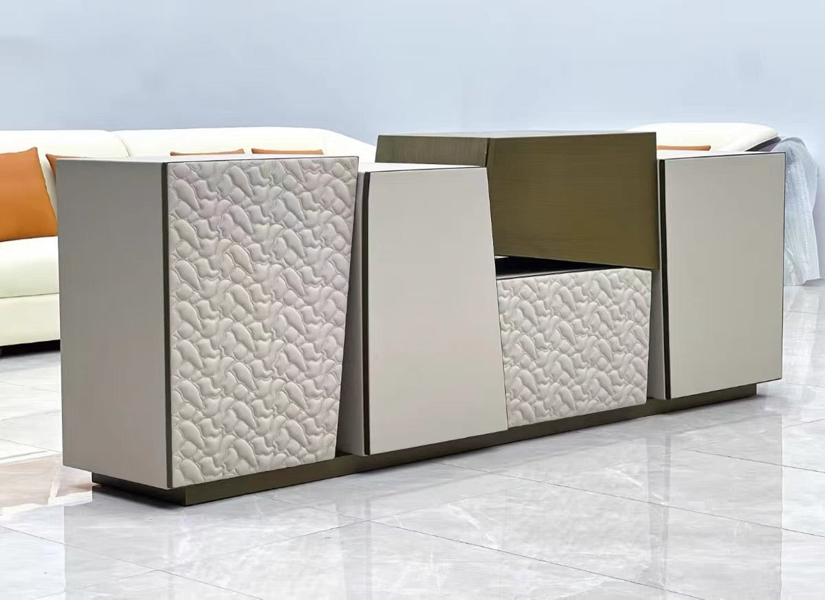 Luxurious Sideboard Mixed Wood and Metal Modern Furniture Stylish Cabinet