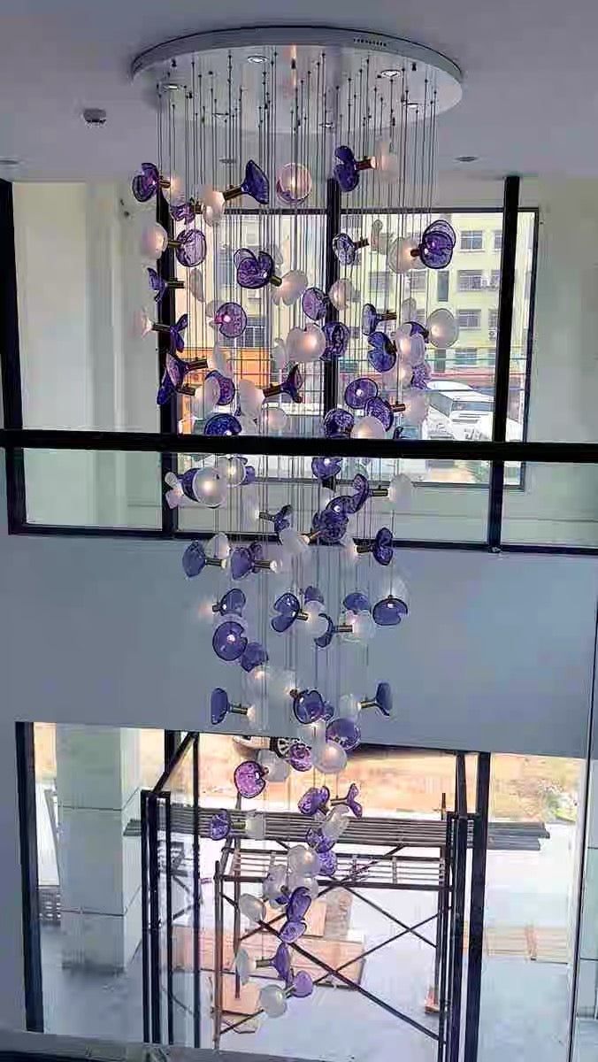Creative Petal Chandelier Villa Chandelier Hotel Lobby Lighting Home Decor