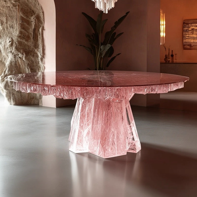 New Designs Luxurious Crystal Resin Dining Table Display Reception Desk