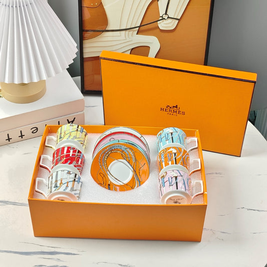 Christmas Gift Birthday Gift Coffee Cup Six Cups Six Saucers Tableware Free Shipping