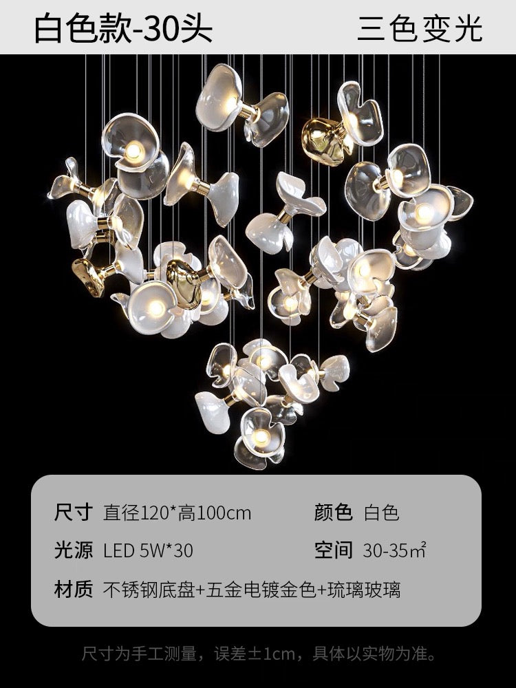 Creative Petal Chandelier Villa Chandelier Hotel Lobby Lighting Home Decor