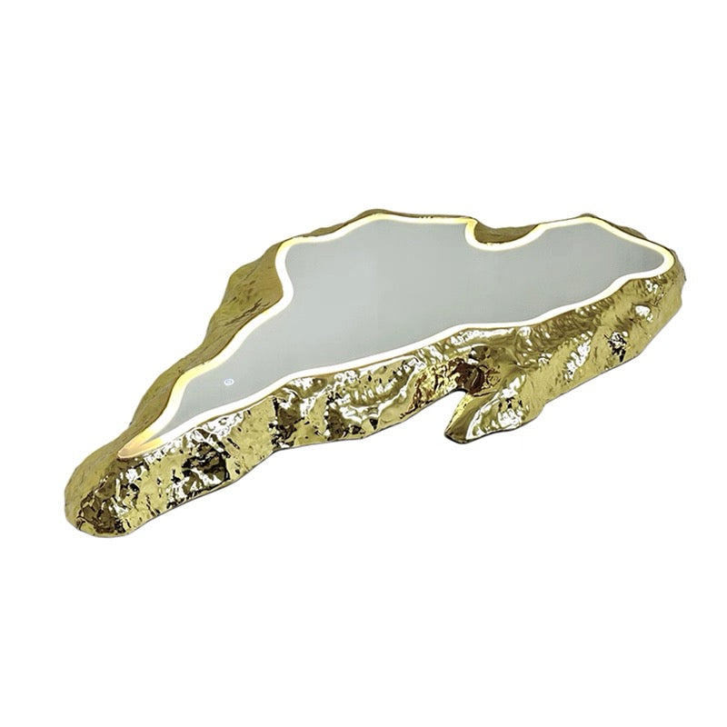 Brass Art Mirror LED Light Surrounding Home Decor