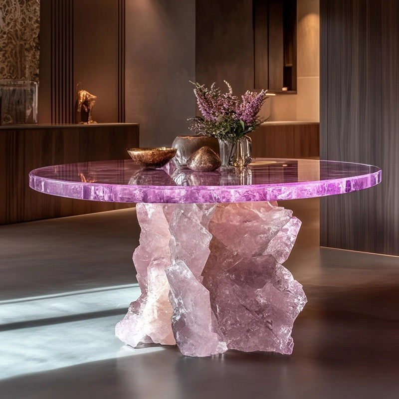 New Designs Luxurious Crystal Resin Dining Table Display Reception Desk