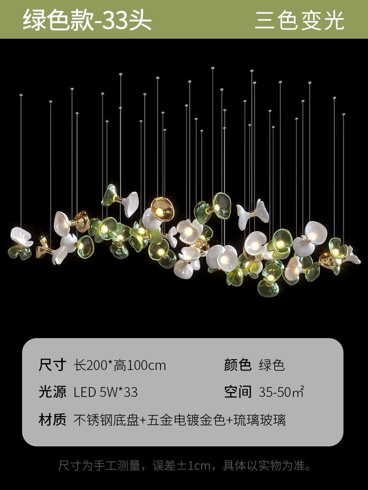 Creative Petal Chandelier Villa Chandelier Hotel Lobby Lighting Home Decor