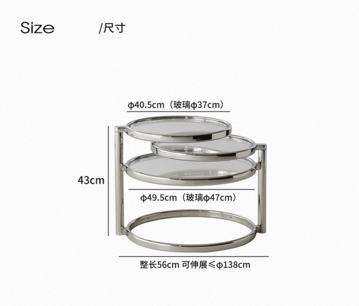 Creative Furniture Stainless Steel Coffee Table Glass Table Side Table