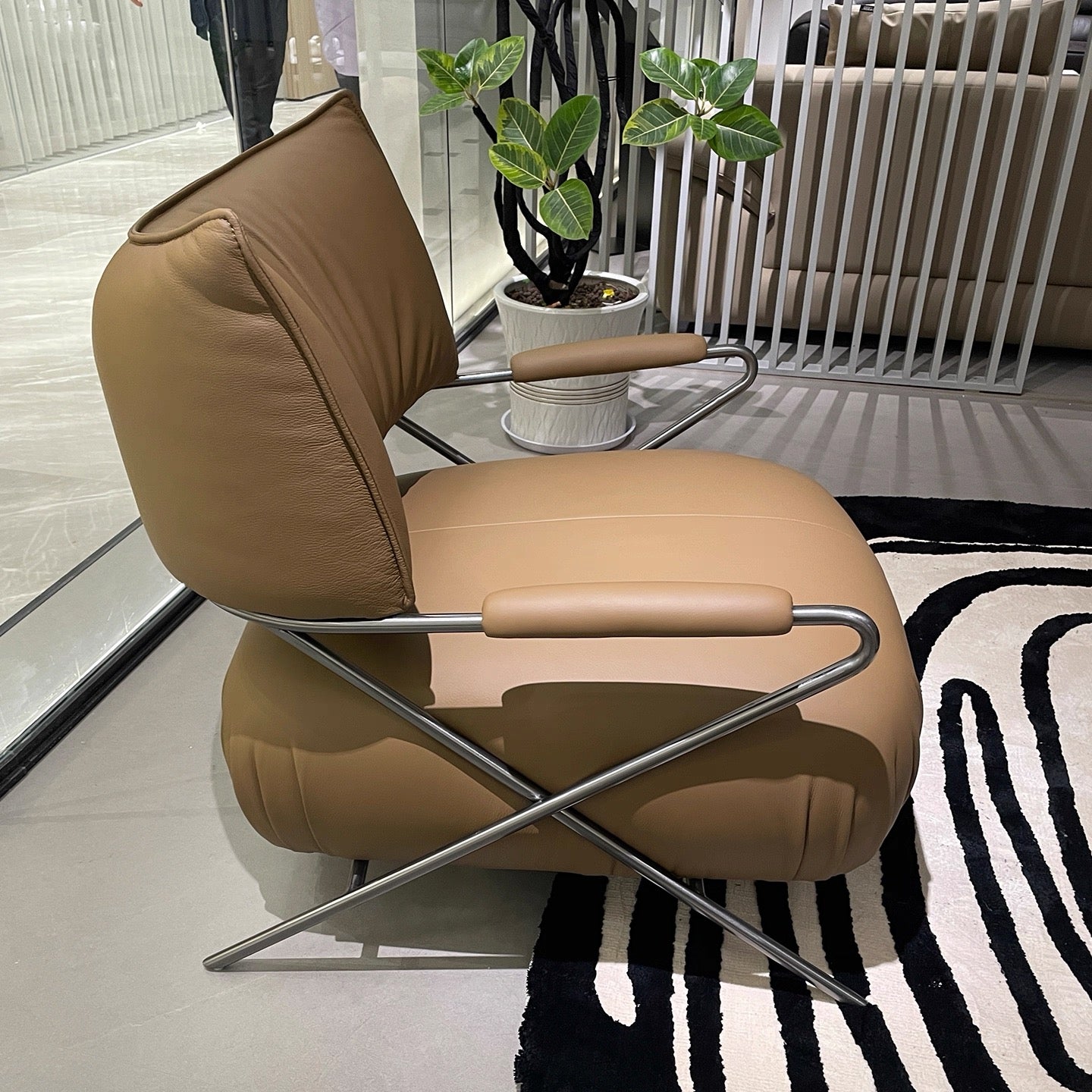 Genuine Leather Chair Leisure Chair Single Sofa Chair Armchair