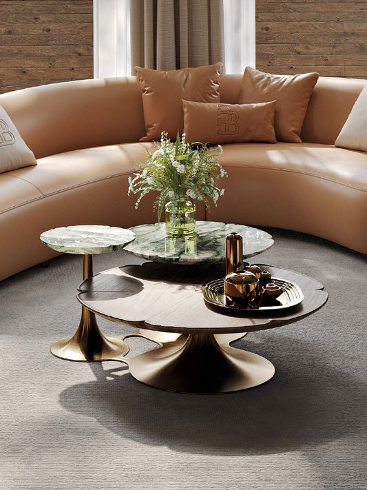 Minimalist Coffee Table Luxurious Natural Marble Villa Furniture