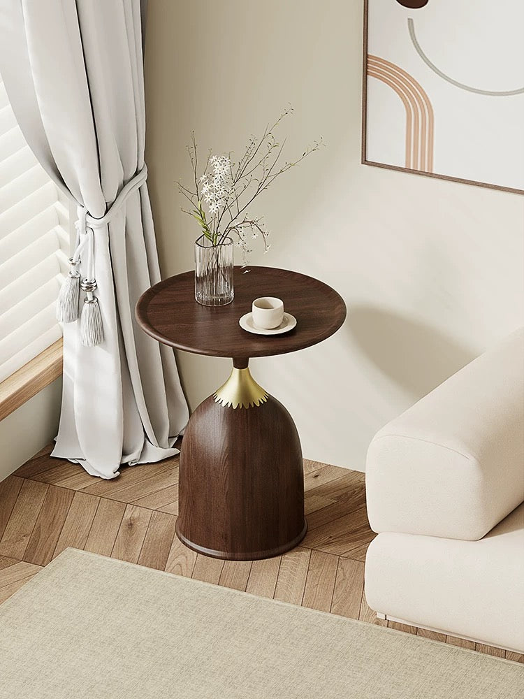 Italian Minimalist Walnut Side Table Elegant Nightstand Modern Home