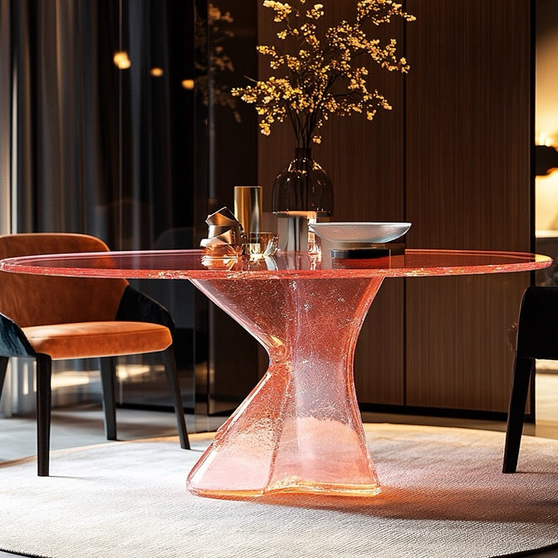 New Designs Luxurious Crystal Resin Dining Table Display Reception Desk