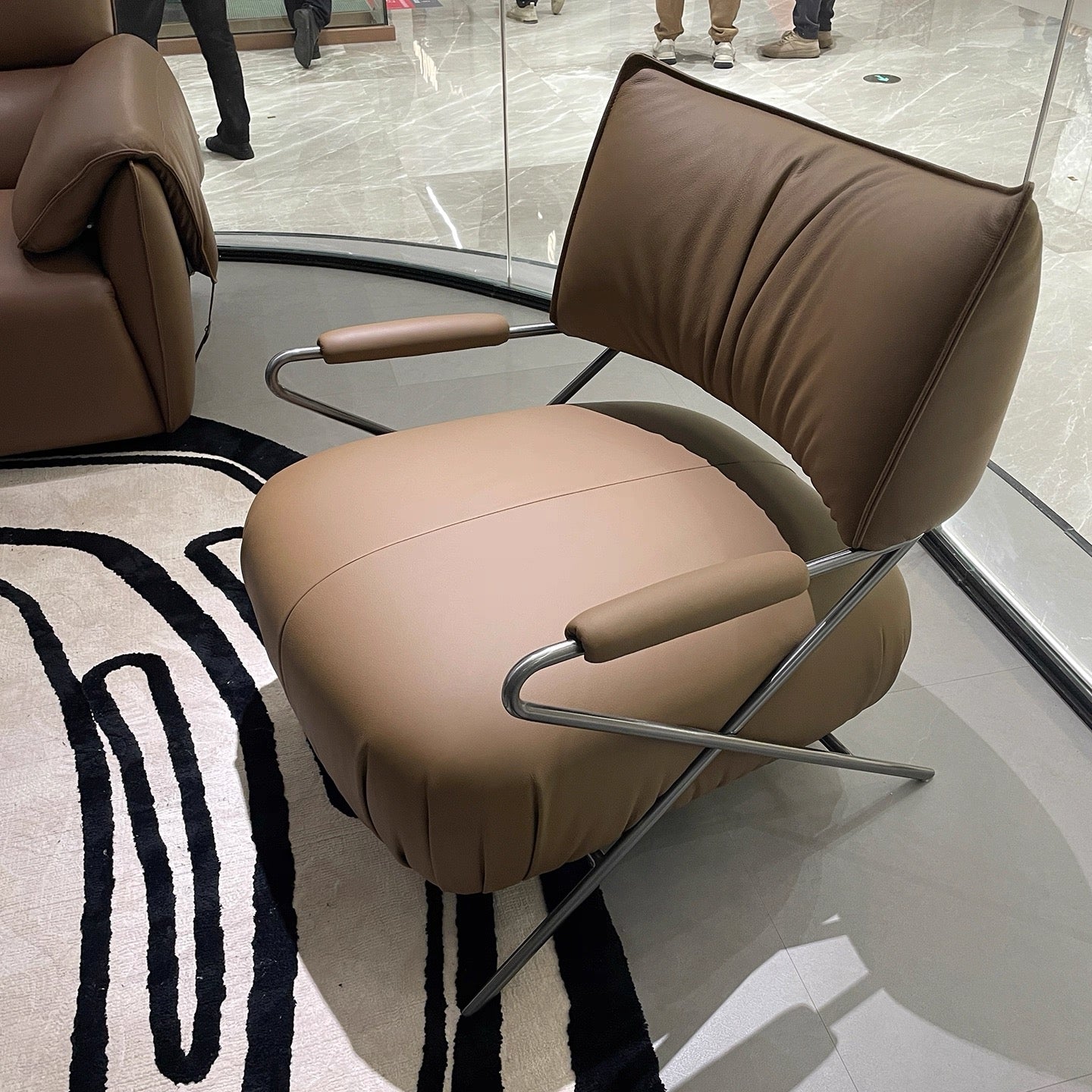 Genuine Leather Chair Leisure Chair Single Sofa Chair Armchair