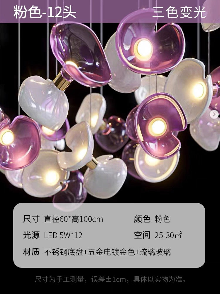 Creative Petal Chandelier Villa Chandelier Hotel Lobby Lighting Home Decor