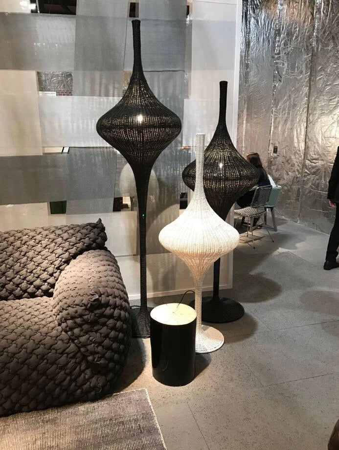 Japanese-style Floor Lamp Natural Rattan Craftsmanship Artistic Lighting Home Decor