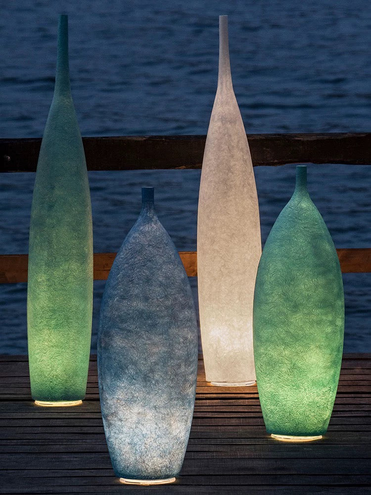 Artistic Floor Lamp Resin Fiber Lighting Stylish Home Decorating