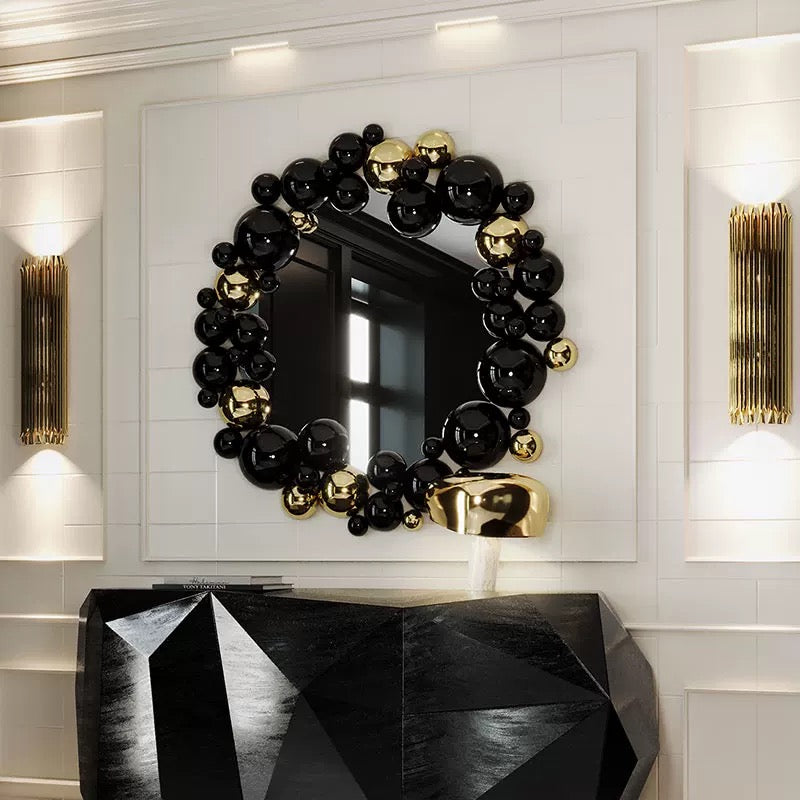 New Arrivals Luxurious Wall-mounted Decorative Mirror Stainless Steel Ball Art