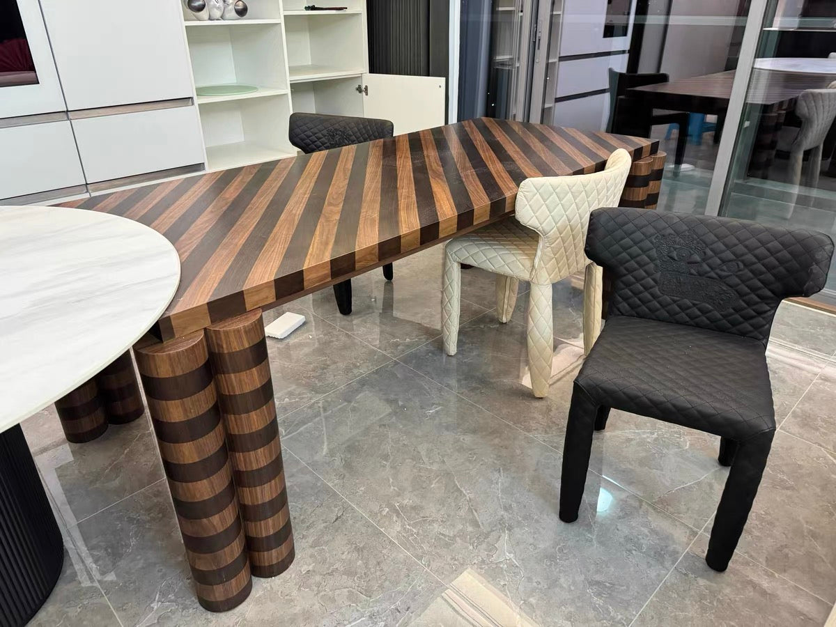 2025 New Designs Stripped Solid Wood Dining Table Office Table Meeting Table