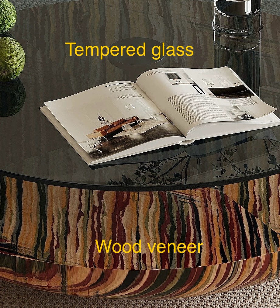 New Arrivals Rainbow Glass Art Coffee Table Floating Design
