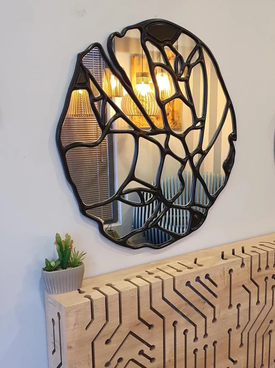 Irregular Mirror Artistic Brass Mirror Luxurious Mirror Home Decor