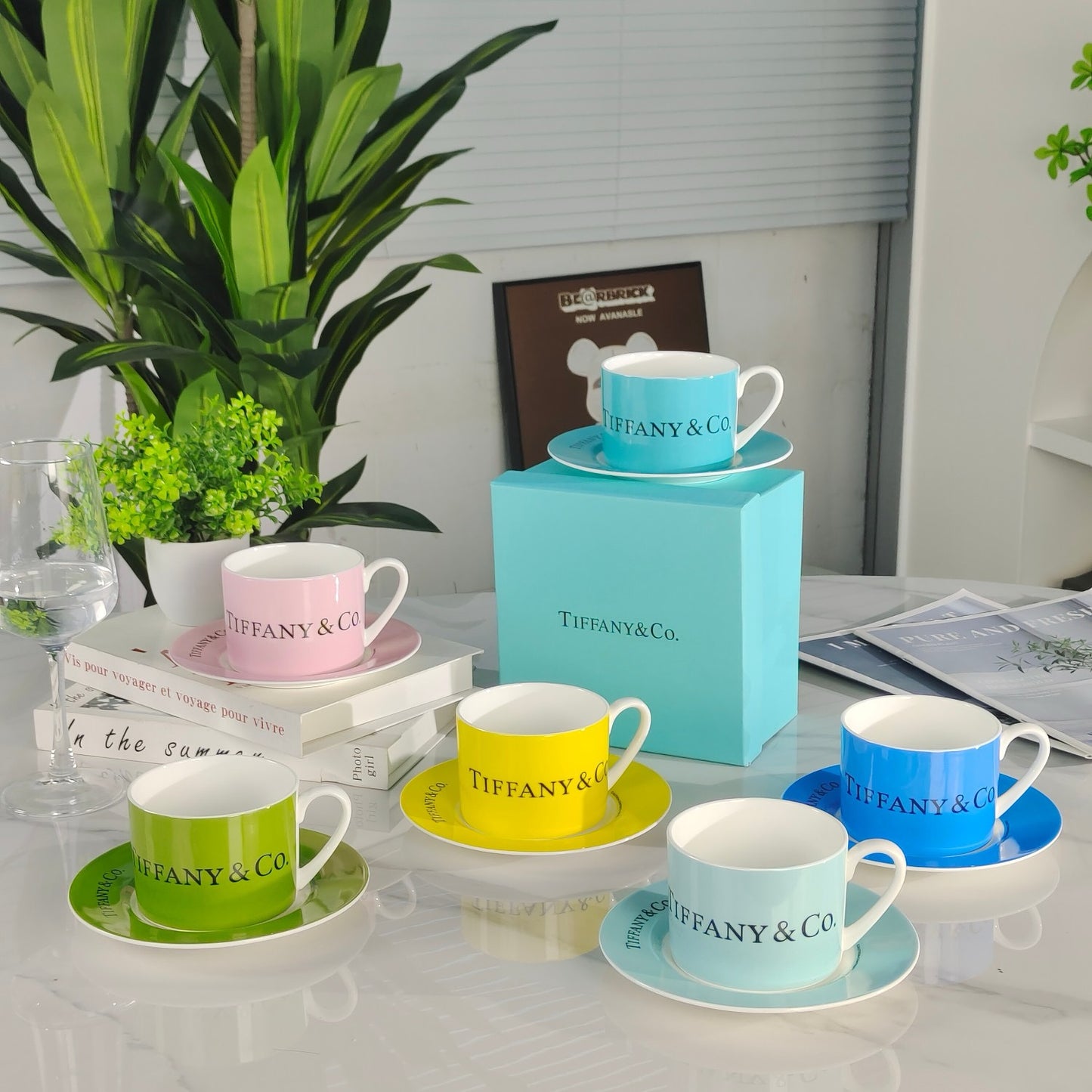 Christmas Gifts Coffee Cup Saucer Birthday Gift Home Colorful Tableware Free Shipping